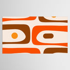 Retro 70s Minimalist Mid Century Modern Piquet Abstract in 1970s Brown and Orange Tones Tablecloth Gallery Image 2