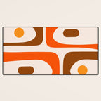 Retro 70s Minimalist Mid Century Modern Piquet Abstract in 1970s Brown and Orange Tones Desk Mat Gallery Image 3