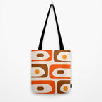 Retro 70s Minimalist Mid Century Modern Piquet Abstract in 1970s Brown and Orange Tones Tote Bag Gallery Image 2