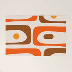 Retro 70s Minimalist Mid Century Modern Piquet Abstract in 1970s Brown and Orange Tones Welcome Mat Gallery Image 1