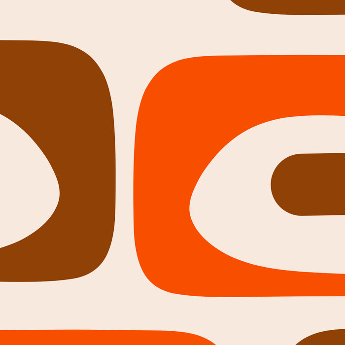 Retro 70s Minimalist Mid Century Modern Piquet Abstract in 1970s Brown and Orange Tones Coffee Mug Gallery Image 2