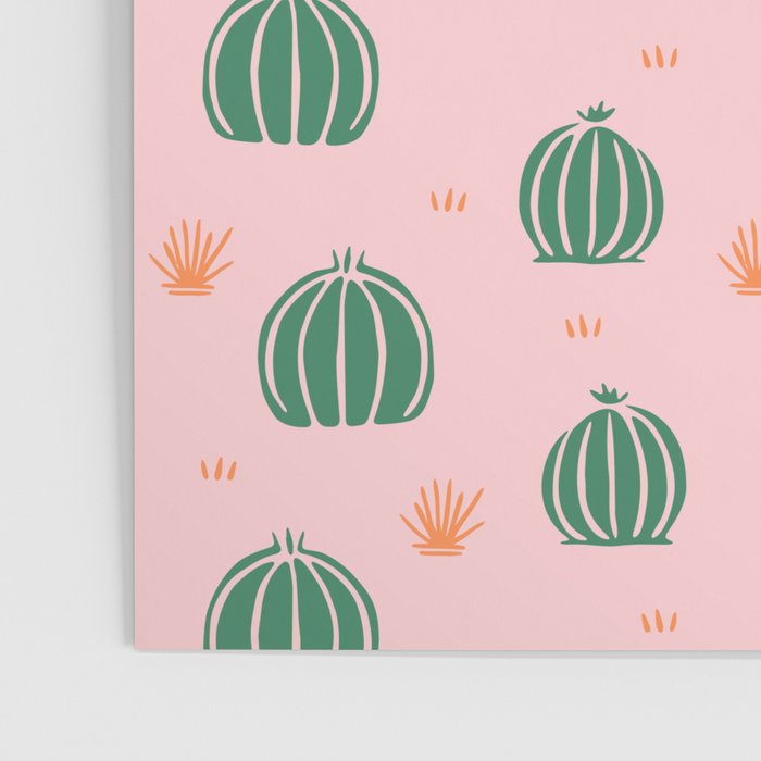 Vintage succulent cactus plant pattern Poster Gallery Image 3
