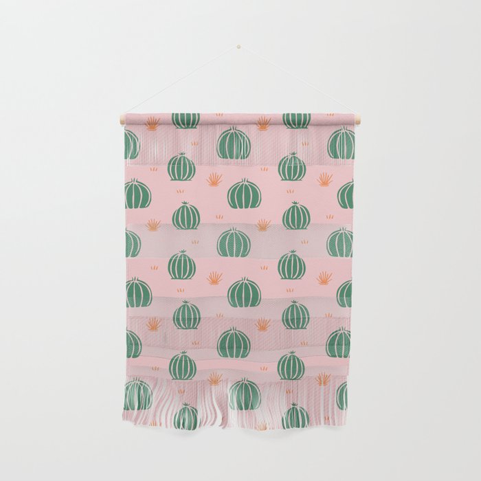 Vintage succulent cactus plant pattern Wall Hanging Gallery Image 1