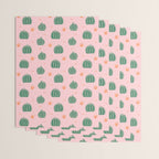 Vintage succulent cactus plant pattern Wrapping Paper Gallery Image 3