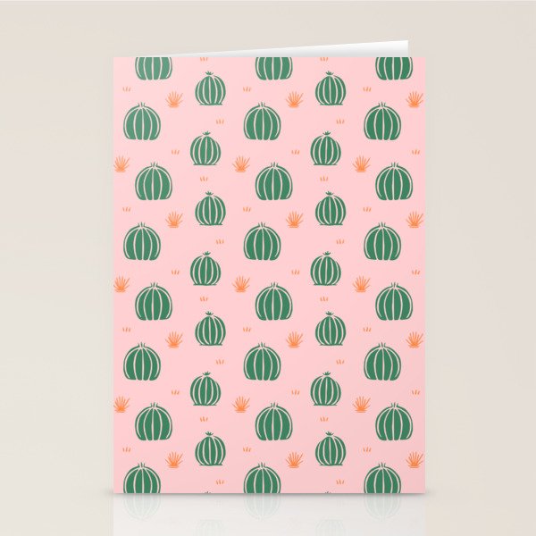 Vintage succulent cactus plant pattern Stationery Card Gallery Image 1