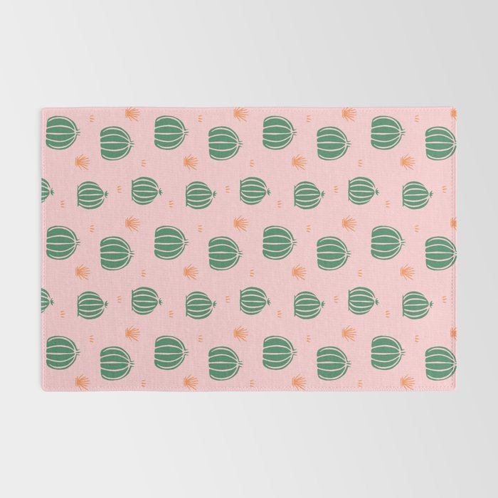 Vintage succulent cactus plant pattern Rug Gallery Image 2