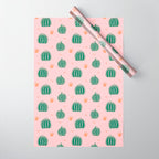 Vintage succulent cactus plant pattern Wrapping Paper Gallery Image 1