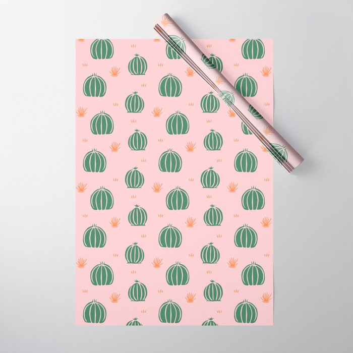 Vintage succulent cactus plant pattern Wrapping Paper Gallery Image 1