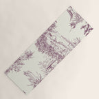 Toile de Jouy Vintage French Plum Cream Pastoral Pattern Yoga Mat Gallery Image 1