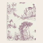 Toile de Jouy Vintage French Plum Cream Pastoral Pattern Poster Gallery Image 4