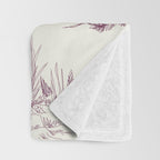 Toile de Jouy Vintage French Plum Cream Pastoral Pattern Throw Blanket Gallery Image 3