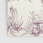 Toile de Jouy Vintage French Plum Cream Pastoral Pattern Poster Gallery Image 3