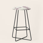 Toile de Jouy Vintage French Plum Cream Pastoral Pattern Stool Gallery Image 1