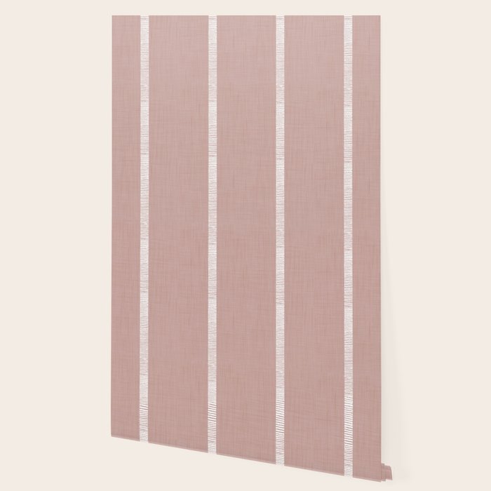Modern Boho Serenity Stripes Mauve Wallpaper Gallery Image 2