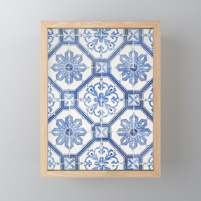 Blue Portugese Tile Pattern | Colorful Travel Photography in Portugal | Azulejos House Design Art Print Mini Art Print Gallery Image 1