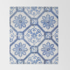 Blue Portugese Tile Pattern | Colorful Travel Photography in Portugal | Azulejos House Design Art Print Throw Blanket Gallery Image 2