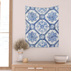 Blue Portugese Tile Pattern | Colorful Travel Photography in Portugal | Azulejos House Design Art Print Wall Tapestry Gallery Image 2