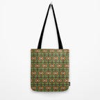 Mid Century Modern Rektangel Geometric Pattern in Vintage Green and Cantaloupe Orange Tote Bag Gallery Image 2