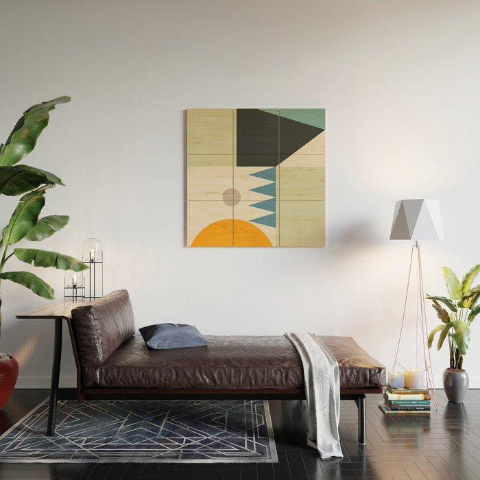 Abstract Geometric Shapes 26 Wood Wall Art Gallery Image 2