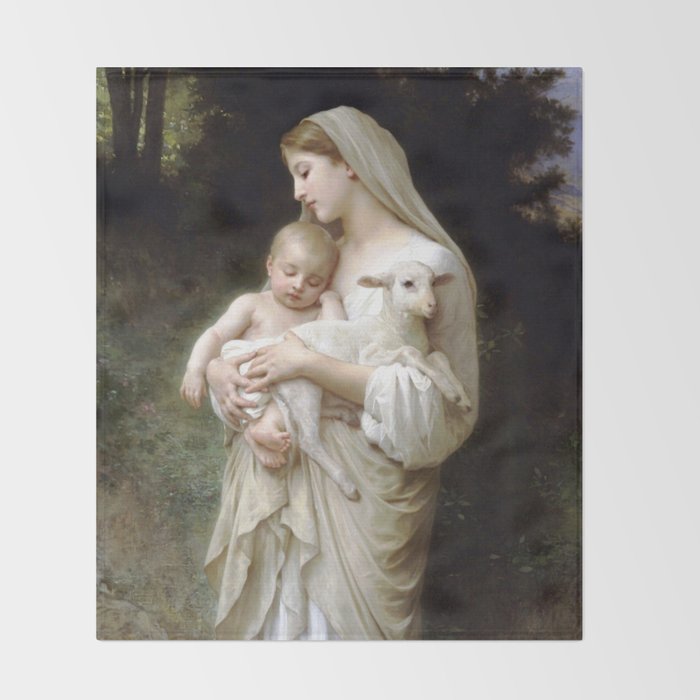 William-Adolphe Bouguereau "L'Innocence (Innocence)"(1893) Throw Blanket Gallery Image 2