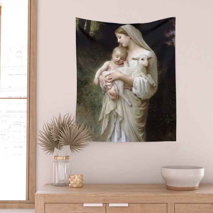 William-Adolphe Bouguereau "L'Innocence (Innocence)"(1893) Wall Tapestry Gallery Image 2