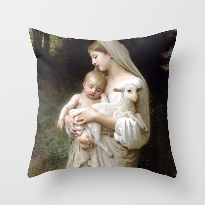 William-Adolphe Bouguereau "L'Innocence (Innocence)"(1893) Throw Pillow Gallery Image 6