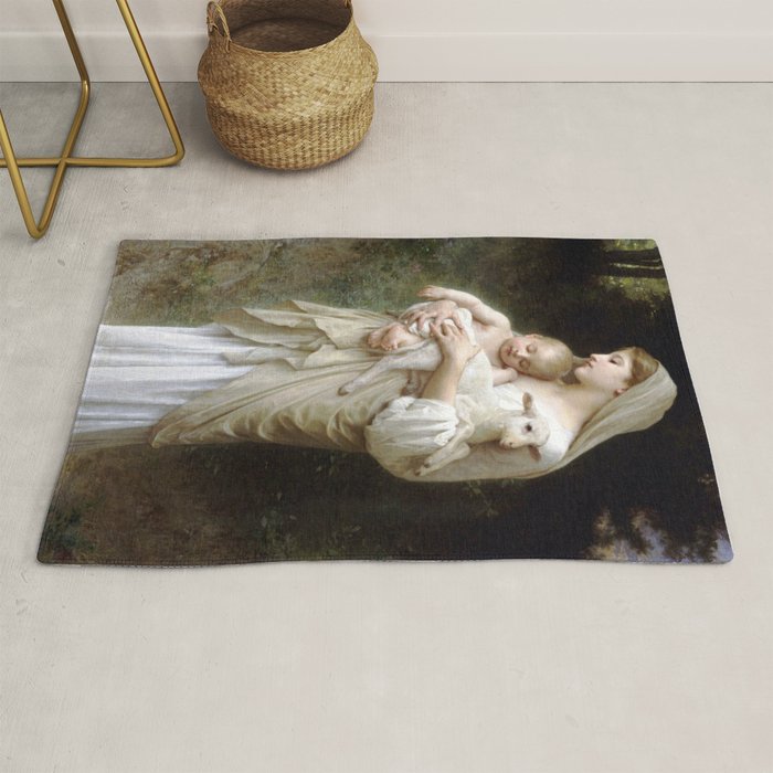 William-Adolphe Bouguereau "L'Innocence (Innocence)"(1893) Rug Gallery Image 1