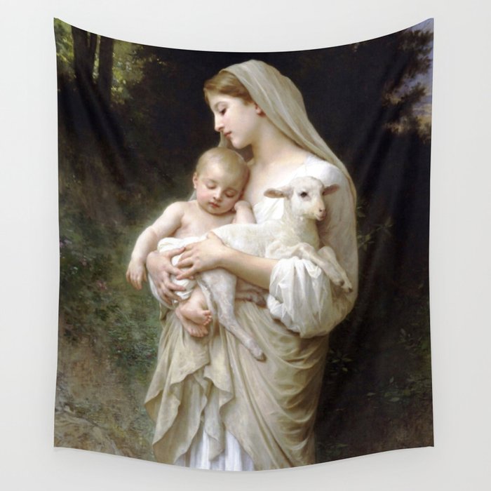 William-Adolphe Bouguereau "L'Innocence (Innocence)"(1893) Wall Tapestry Gallery Image 4