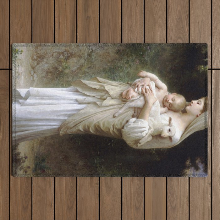 William-Adolphe Bouguereau "L'Innocence (Innocence)"(1893) Outdoor Rug Gallery Image 1
