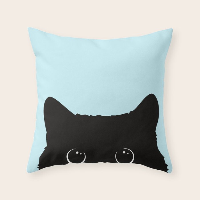 Black cat I Throw Pillow Gallery Image 6