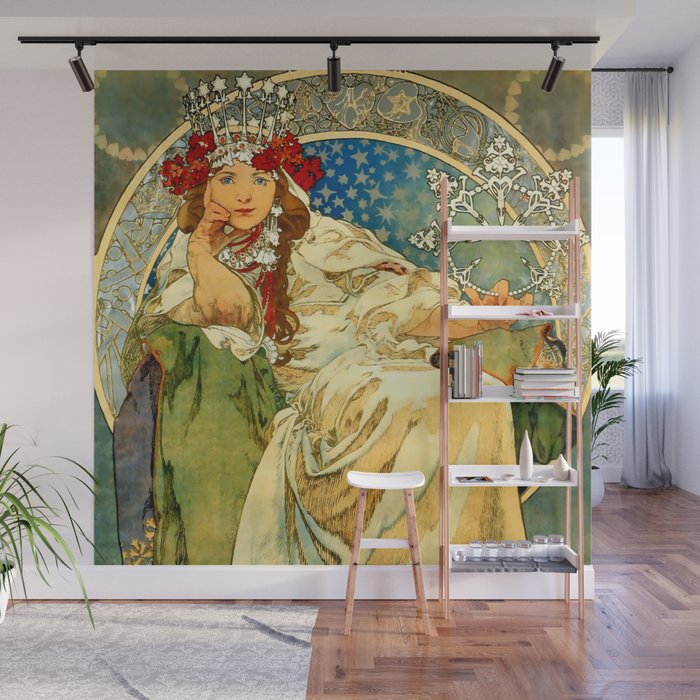 Alphonse Mucha  "Princess Hyacinth" Wall Mural Gallery Image 1