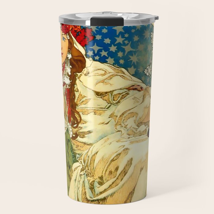 Alphonse Mucha  "Princess Hyacinth" Travel Mug Gallery Image 1