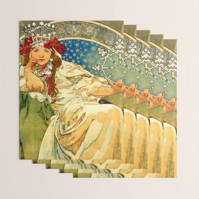 Alphonse Mucha  "Princess Hyacinth" Wrapping Paper Gallery Image 3