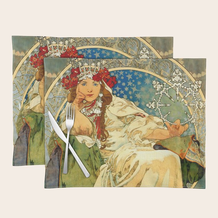 Alphonse Mucha  "Princess Hyacinth" Placemat Gallery Image 1