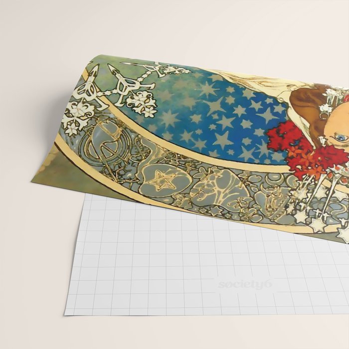 Alphonse Mucha  "Princess Hyacinth" Wrapping Paper Gallery Image 2