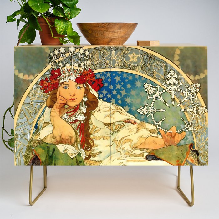 Alphonse Mucha  "Princess Hyacinth" Credenza Gallery Image 1
