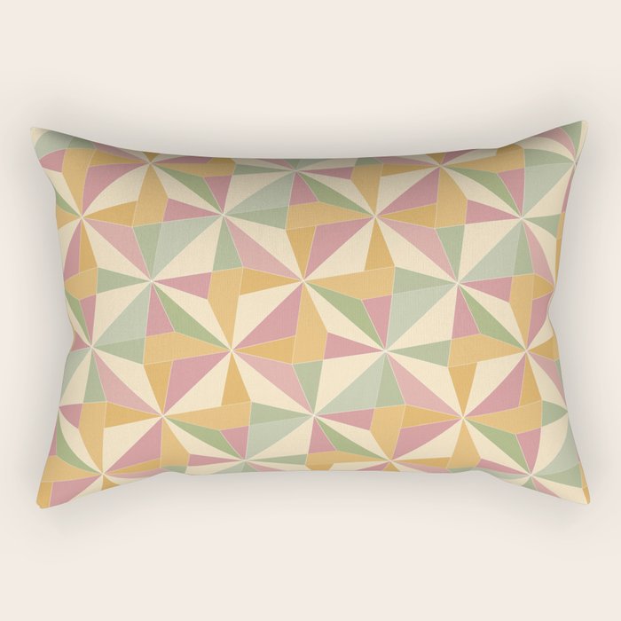 Kaleidoscope Tile Pattern XIII Neutral Earthy Pastel Rectangular Pillow Gallery Image 2