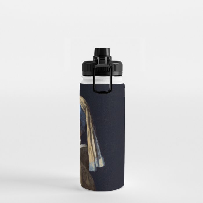 Girl with pearl earring blowing bubble gum Water Bottle Gallery Image 2