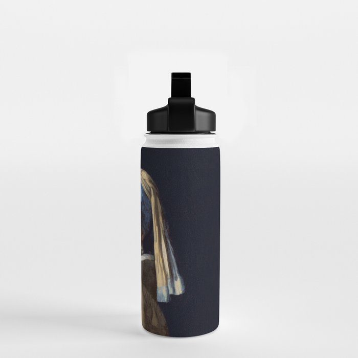 Girl with pearl earring blowing bubble gum Water Bottle Gallery Image 2