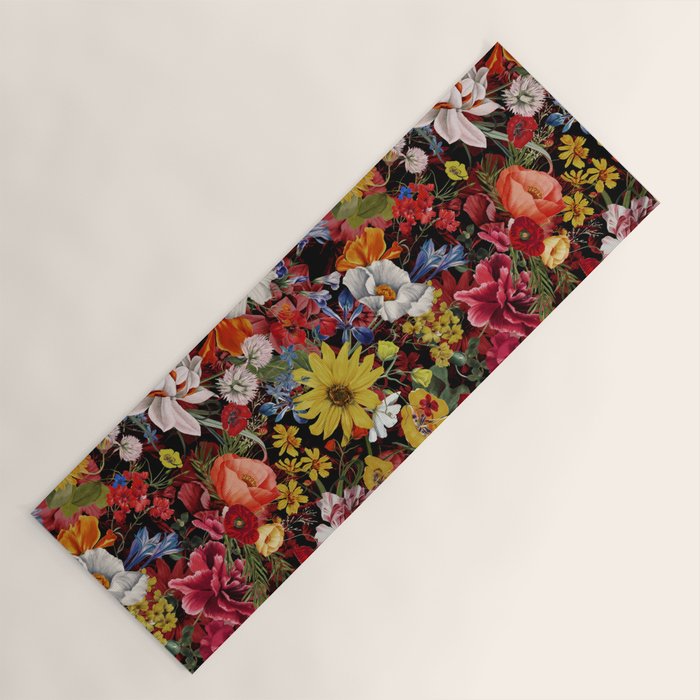 Multicolor Floral Night Garden Yoga Mat Gallery Image 1