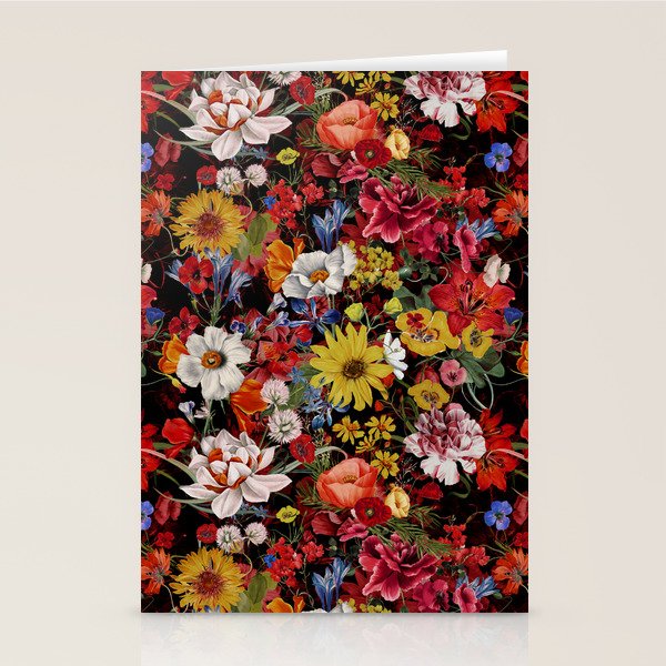 Multicolor Floral Night Garden Stationery Card Gallery Image 2