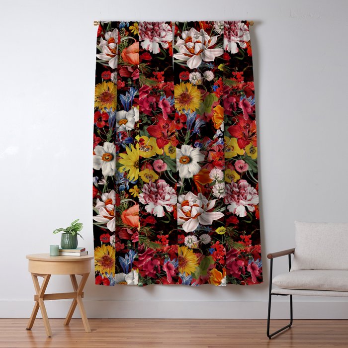 Multicolor Floral Night Garden Window Curtain Gallery Image 5