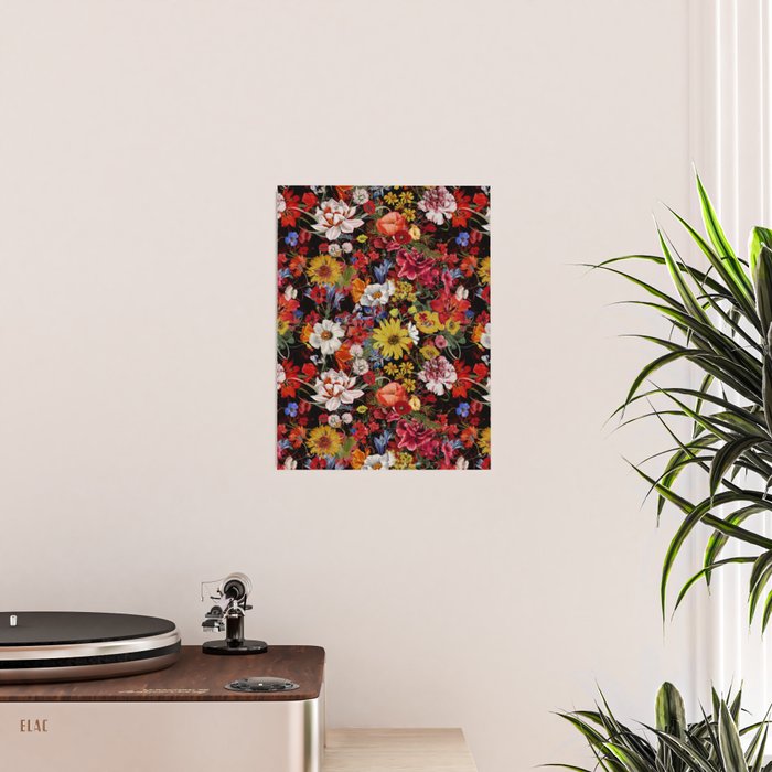 Multicolor Floral Night Garden Poster Gallery Image 2
