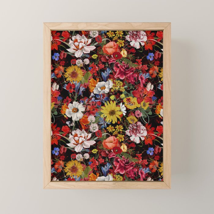 Multicolor Floral Night Garden Mini Art Print Gallery Image 1