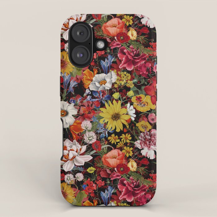 Multicolor Floral Night Garden iPhone Case Gallery Image 1