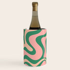 Liquid Swirl Abstract Pattern Pink Blush Green  Wine Chiller Gallery Image 3