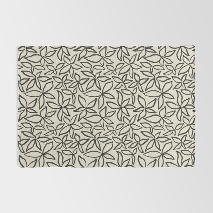 Abstract Brushed Line Art Florals Rug Gallery Image 2