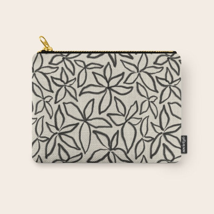 Abstract Brushed Line Art Florals Carry All Pouch Gallery Image 1