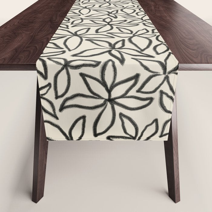 Abstract Brushed Line Art Florals Table Runner Gallery Image 1