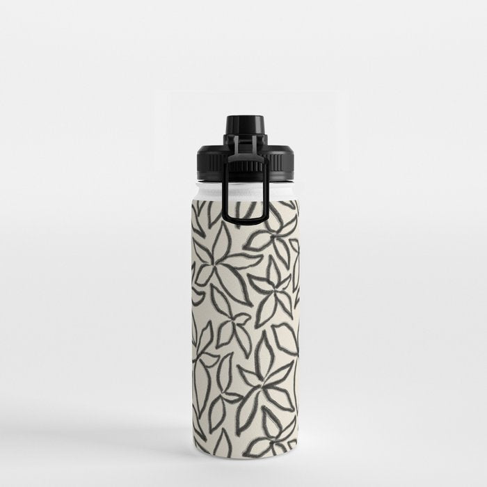 Abstract Brushed Line Art Florals Water Bottle Gallery Image 2